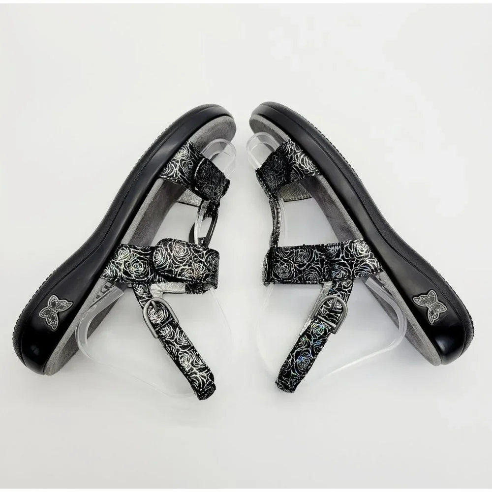Alegria Julie 535 Steel Rosette Walking Sandals Size 39_4